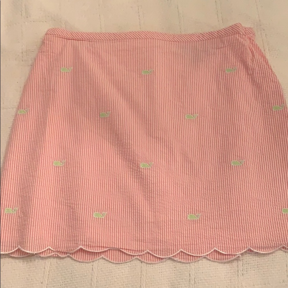 Vineyard vines pink seersucker skirt